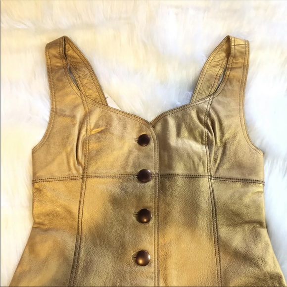 NWT Free People Cow Leather Goldie Mini Dress - Picture 3 of 8